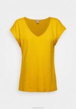 Z62T279 Women Anna Field Basic T-Shirt Golden Yellow - Image 6