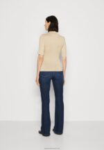 Z62T281 Women Anna Field Print T-Shirt Sand - Image 3