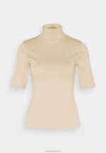 Z62T281 Women Anna Field Print T-Shirt Sand - Image 5
