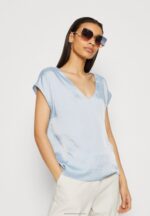 Z62T282 Women Anna Field Basic T-Shirt Light Blue - Image 4