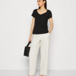 Z62T284 Women Anna Field 3 Pack Basic T-Shirt Black/White/Mottled Light Grey