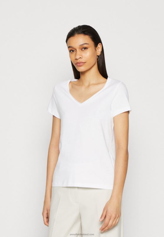 Z62T284 Women Anna Field 3 Pack Basic T-Shirt Black/White/Mottled Light Grey - Image 5