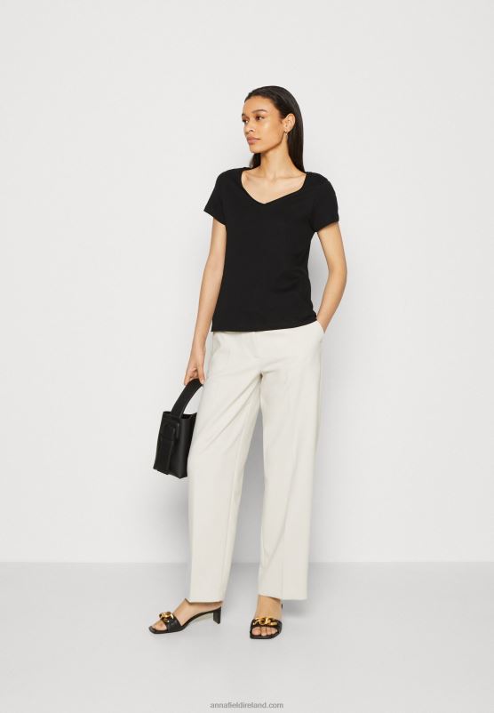Z62T284 Women Anna Field 3 Pack Basic T-Shirt Black/White/Mottled Light Grey - Image 1