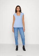 Z62T289 Women Anna Field Basic T-Shirt Blue - Image 2