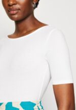 Z62T292 Women Anna Field Print T-Shirt Light Blue/White - Image 5