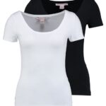 Z62T293 Women Anna Field 2 Pack Basic T-Shirt Black/White