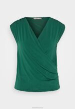 Z62T294 Women Anna Field Print T-Shirt Green - Image 5