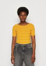 Z62T295 Women Anna Field Print T-Shirt Dark Yellow/White - Image 2