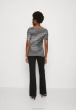 Z62T298 Women Anna Field Print T-Shirt Black/White - Image 3
