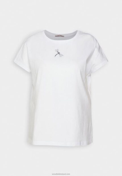 Z62T299 Women Anna Field Print T-Shirt White