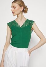 Z62T302 Women Anna Field Print T-Shirt Dark Green - Image 4
