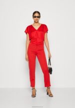 Z62T303 Women Anna Field Print T-Shirt Red - Image 2