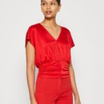 Z62T303 Women Anna Field Print T-Shirt Red