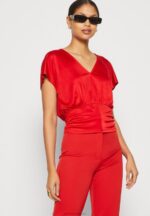 Z62T303 Women Anna Field Print T-Shirt Red - Image 4