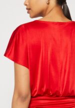 Z62T303 Women Anna Field Print T-Shirt Red - Image 6