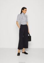 Z62T305 Women Anna Field Print T-Shirt White/Dark Blue - Image 2