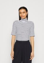 Z62T305 Women Anna Field Print T-Shirt White/Dark Blue