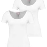 Z62T306 Women Anna Field 2 Pack Basic T-Shirt White