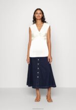 Z62T311 Women Anna Field Print T-Shirt Off-White - Image 2