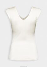 Z62T311 Women Anna Field Print T-Shirt Off-White - Image 6