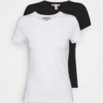 Z62T316 Women Anna Field 2 Pack Basic T-Shirt White/Black