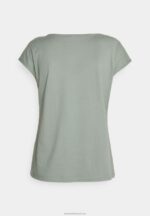 Z62T322 Women Anna Field Basic T-Shirt Light Green - Image 2