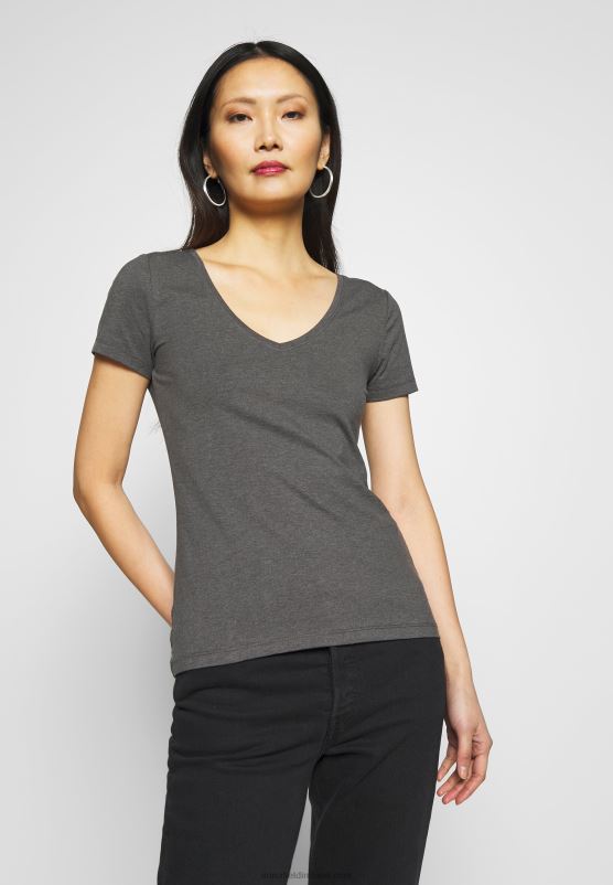 Z62T324 Women Anna Field 3 Pack Basic T-Shirt Black, White - Image 3