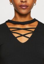Z62T325 Women Anna Field Print T-Shirt Black - Image 6