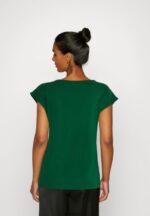 Z62T326 Women Anna Field Basic T-Shirt Dark Green - Image 3