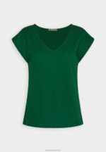 Z62T326 Women Anna Field Basic T-Shirt Dark Green - Image 4