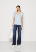 Z62T327 Women Anna Field Basic T-Shirt Light Blue - Image 2