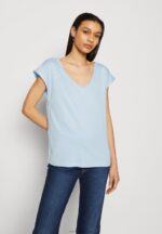 Z62T327 Women Anna Field Basic T-Shirt Light Blue - Image 4