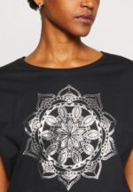 Z62T332 Women Anna Field Print T-Shirt Black - Image 6
