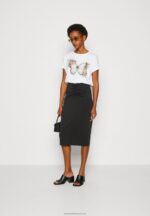Z62T333 Women Anna Field Print T-Shirt White - Image 2