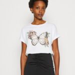 Z62T333 Women Anna Field Print T-Shirt White