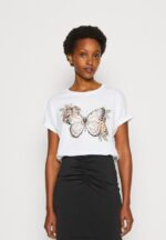 Z62T333 Women Anna Field Print T-Shirt White