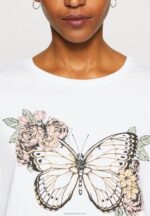Z62T333 Women Anna Field Print T-Shirt White - Image 6