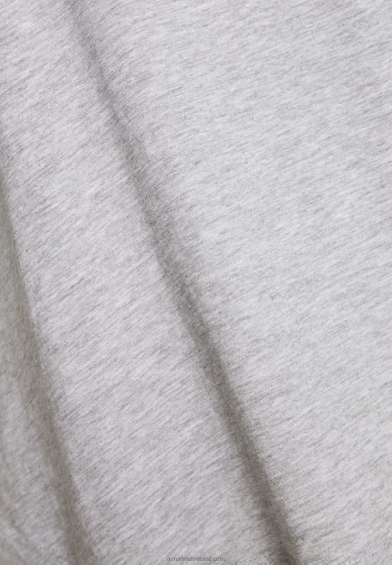 Z62T334 Women Anna Field Basic T-Shirt Mottled Light Grey/Blue - Image 5
