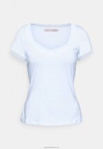 Z62T338 Women Anna Field Basic T-Shirt Light Blue - Image 4