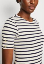 Z62T339 Women Anna Field Print T-Shirt Dark Blue/White - Image 6