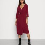 Z62T33 Women Anna Field Cocktail Dress Party Dress Dark Red