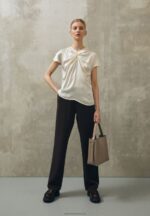 Z62T346 Women Anna Field Print T-Shirt Off White - Image 3