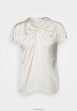 Z62T346 Women Anna Field Print T-Shirt Off White - Image 8