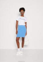 Z62T347 Women Anna Field Print T-Shirt White - Image 2
