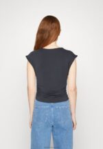 Z62T351 Women Anna Field Print T-Shirt Grey - Image 3