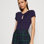 Z62T355 Women Anna Field Print T-Shirt Dark Blue