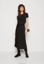 Z62T358 Women Anna Field Print T-Shirt Black - Image 2