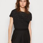 Z62T358 Women Anna Field Print T-Shirt Black