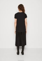 Z62T358 Women Anna Field Print T-Shirt Black - Image 3