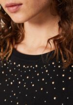Z62T358 Women Anna Field Print T-Shirt Black - Image 6